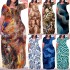 Elegant and Trendy Women's Short Sleeve Maxi Dresses - Customizable Patterns and Designs