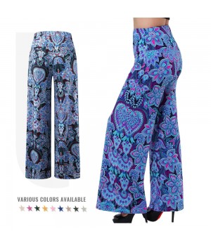 Women's Yoga Pants Vintage High Waist Straight Leg Pants Comfortable Printed Custom Casual Pants